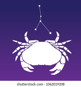 astrology sign. cancer and stars constellation 