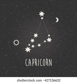 Astrology sign capricorn vector illustration.