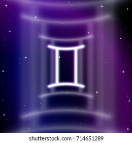 Astrology sign of Gemini or twins with mystic aura