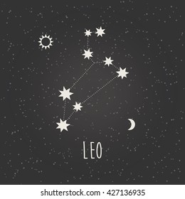 Astrology sign leo vector illustration.