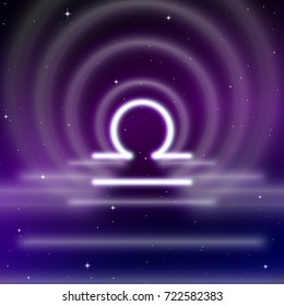Astrology sign of Libra or scales with mystic aura