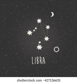 Astrology sign libra vector illustration.