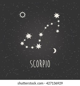 Astrology sign scorpio vector illustration.