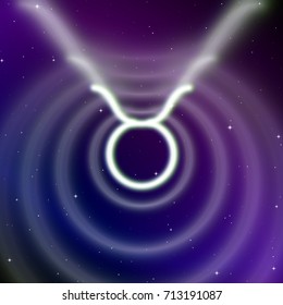 Astrology sign of Taurus or bull with mystic aura