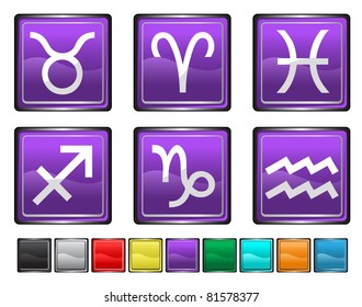 Astrology Sign,each color icon is set on a different layer