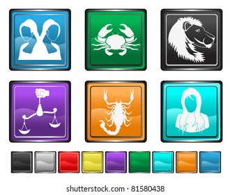 	Astrology Sign,each color icon is set on a different layer