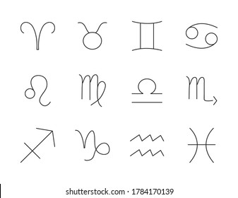 Zodiac Signs On White Background Stock Vector (Royalty Free) 58552570 ...