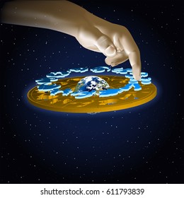 Astrology signs of the zodiac scales in space with hand