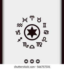 Astrology star with signs of zodiac. Horoscope vector icon isolated on white.