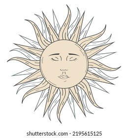 astrology sun retro style icon
