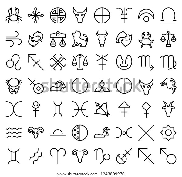 Astrology Symbols Mystic Signs Zodiac Horoscope Stock Vector (Royalty ...