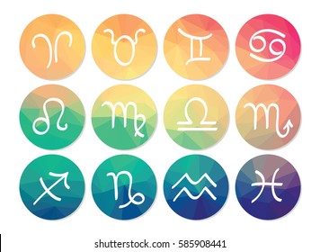 Astrology Symbols Round Rainbow Low Poly Stock Vector (Royalty Free ...