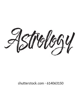 astrology, text design. Vector calligraphy. Typography poster. Usable as background.