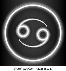 Astrology vector illustration abstract background Cancer is one of the 12 zodiac signs and is shown in a silver neon style. can be used to embellish the backdrop or publications in a variety of ways