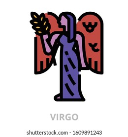 Astrology virgo icon for website, application, printing, document, poster design, etc.