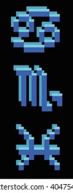 Astrology water signs in pixel style