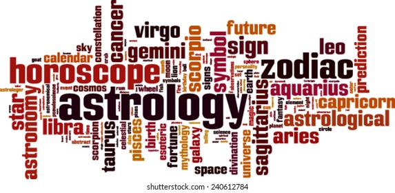 Astrology word cloud concept. Vector illustration
