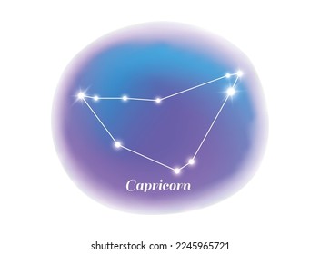 Astrology zodiac sign capricorn star constellation flat vector illustration