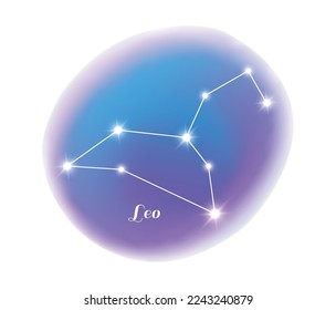 Astrology zodiac sign leo star constelación vectorial plano ilustración