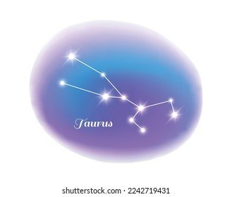 Astrología zodiac signo taurus estelar constelación vectorial plano ilustración