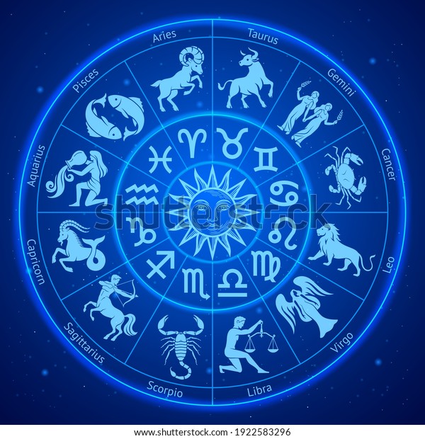 Astrology\
zodiac signs circle. Vector\
illustrations.