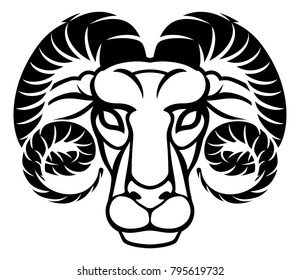 Astrology Zodiac Signs Circular Aries Ram Stock Vector (Royalty Free ...