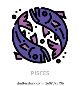 Astrology_pisces icon for website, application, printing, document, poster design, etc.
