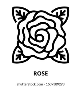 Astrology_rose icon for website, application, printing, document, poster design, etc.