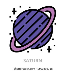 Astrology_saturn icon for website, application, printing, document, poster design, etc.