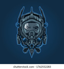 Astromecha illustration perfect for tshirt