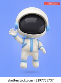 Astronaut 3d vector cartoon icon