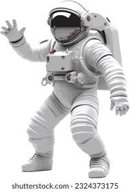 Astronaut 3D Vector, space suit white pose