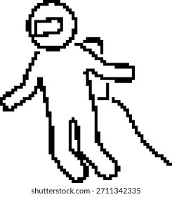 Astronaut 8-bit pixel icon. Vector illustration.