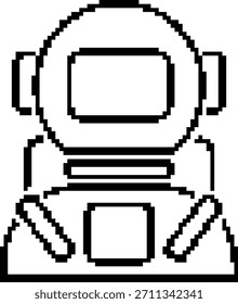 Ícone de pixel astronauta de 8 bits. Ilustração vetorial.