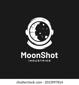 astronaut abstract cosmonaut helmet spaceman for galaxy moonshot logo design illustration