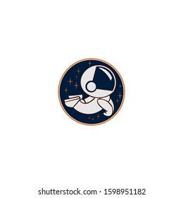 Astronaut Abstract Logo Design Vector