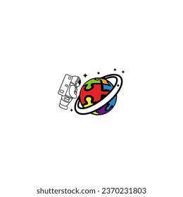Astronaut Abstract Vector Sign,Astronaut on moon.
