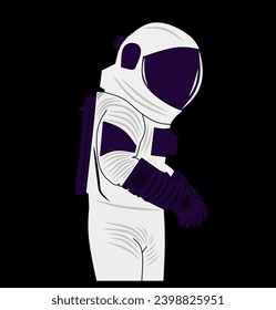 Astronaut in action, vector illustration