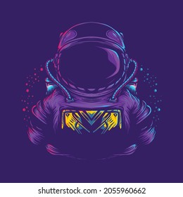 astronaut artwork illustration in dark background 