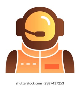 Astronaut avatar flat icon. Spaceman color icons in trendy flat style. Cosmonaut gradient style design, designed for web and app. Eps 10