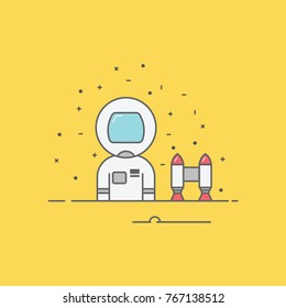 astronaut avatar icon vector illustration