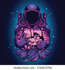 Astronaut baby illustration perfect for tshirt