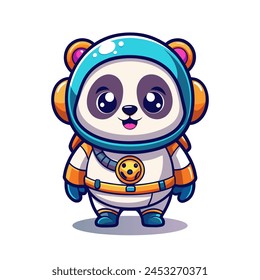 Astronaut Baby Panda Character Cute