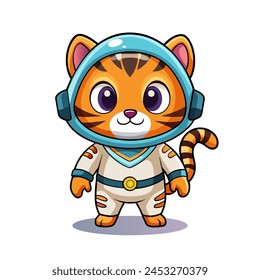 Astronaut Baby Tiger Character Cute