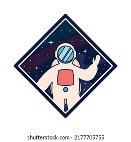 astronaut badge design over white