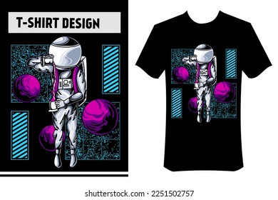 astronaut to barista in space between planets, making drinks with glasses. modern vector illustration, perfect for print on t-shirts, merchandise, apparel, hoodies, posters.