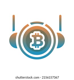 astronaut bitcoin gradient logo design template icon