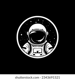 Astronaut - Black and White Isolated Icon - Vector illustration