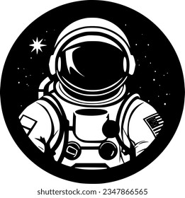 Astronaut | Black and White Vector illustration