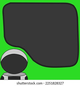 astronaut and blackboard vector illustration